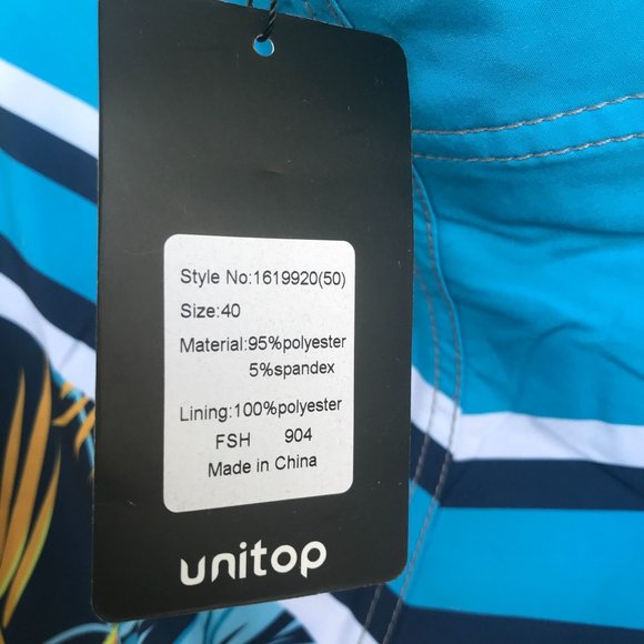 Unitop Mens Multicolor Hawaiian Holiday Bathing Board Trunks Beach Shorts Sz 40 - Picture 6 of 6